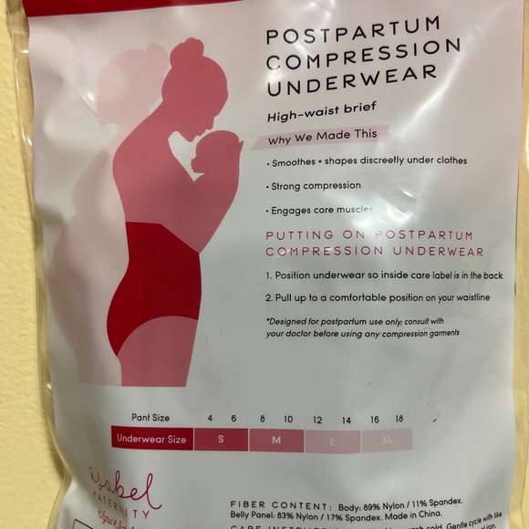 Ingrid & Isabel Maternity Small Postpartum Compression Underwear Black - Picture 6 of 8